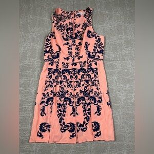 Amanda Uprichard 100% Silk Pink Floral Cocktail Casual Dress Womens Size Large
